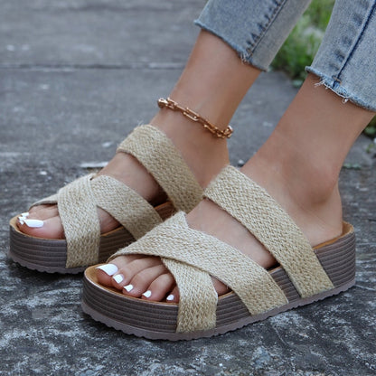 Flatform Cork Sandals Women