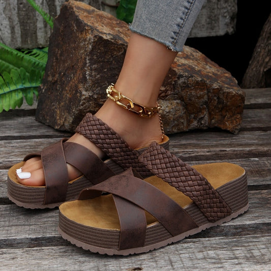 Flatform Cork Sandals Women